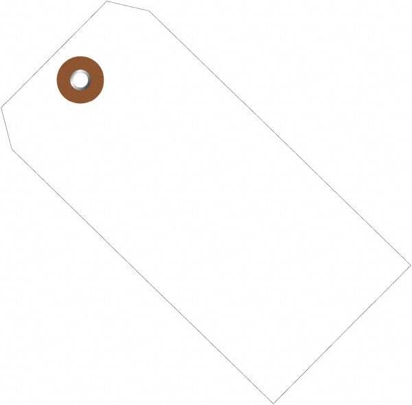 Made in USA - 6-1/4" High x 3-1/8" Long, Safety & Facility Blank Tag - White Vinyl - Caliber Tooling