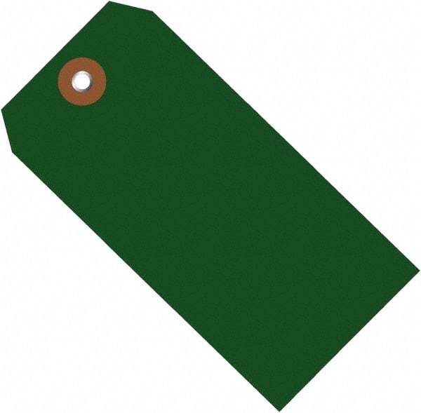 Made in USA - 4-3/4" High x 2-3/8" Long, Safety & Facility Blank Tag - Green Vinyl - Caliber Tooling