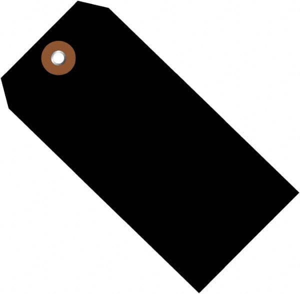 Made in USA - 4-3/4" High x 2-3/8" Long, Safety & Facility Blank Tag - Black Vinyl - Caliber Tooling