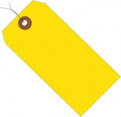 Made in USA - 4-3/4" High x 2-3/8" Long, Safety & Facility Blank Tag - Yellow Vinyl - Caliber Tooling