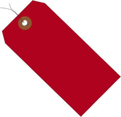 Made in USA - 6-1/4" High x 3-1/8" Long, Safety & Facility Blank Tag - Red Vinyl - Caliber Tooling