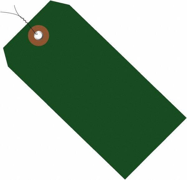 Made in USA - 4-3/4" High x 2-3/8" Long, Safety & Facility Blank Tag - Green Vinyl - Caliber Tooling