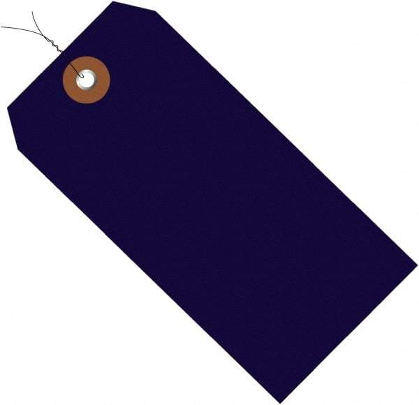 Made in USA - 4-3/4" High x 2-3/8" Long, Safety & Facility Blank Tag - Blue Vinyl - Caliber Tooling