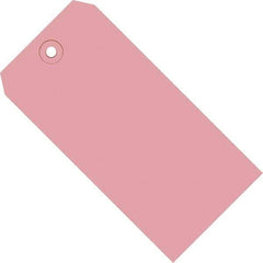 Made in USA - 6-1/4" High x 3-1/8" Long, Safety & Facility Blank Tag - Pink Cardstock - Caliber Tooling