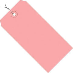 Made in USA - 6-1/4" High x 3-1/8" Long, Safety & Facility Blank Tag - Pink Cardstock - Caliber Tooling