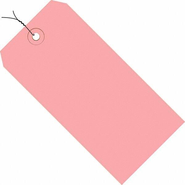 Made in USA - 5-1/4" High x 2-5/8" Long, Safety & Facility Blank Tag - Pink Cardstock - Caliber Tooling