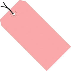 Made in USA - 6-1/4" High x 3-1/8" Long, Safety & Facility Blank Tag - Pink Cardstock - Caliber Tooling