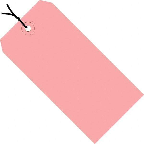 Made in USA - 5-1/4" High x 2-5/8" Long, Safety & Facility Blank Tag - Pink Cardstock - Caliber Tooling