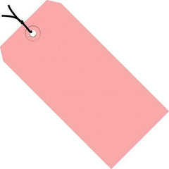 Made in USA - 3-3/4" High x 1-7/8" Long, Safety & Facility Blank Tag - Pink Cardstock - Caliber Tooling