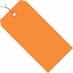 Made in USA - 5-3/4" High x 2-7/8" Long, Safety & Facility Blank Tag - Orange Cardstock - Caliber Tooling