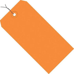 Made in USA - 4-1/4" High x 2-1/8" Long, Safety & Facility Blank Tag - Orange Cardstock - Caliber Tooling