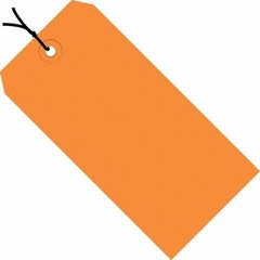 Made in USA - 5-3/4" High x 2-7/8" Long, Safety & Facility Blank Tag - Orange Cardstock - Caliber Tooling