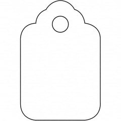 Made in USA - 1-1/8" High x 1-3/4" Long, Safety & Facility Blank Tag - White Cardstock - Caliber Tooling