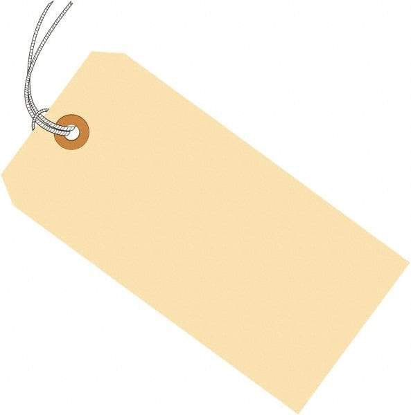 Made in USA - 3-3/4" High x 1-7/8" Long, Safety & Facility Blank Tag - Manila Cardstock - Caliber Tooling