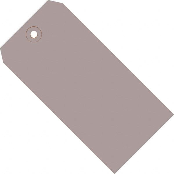 Made in USA - 4-3/4" High x 2-3/8" Long, Safety & Facility Blank Tag - Gray Cardstock - Caliber Tooling