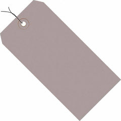 Made in USA - 4-3/4" High x 2-3/8" Long, Safety & Facility Blank Tag - Gray Cardstock - Caliber Tooling