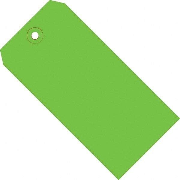 Made in USA - 4-3/4" High x 2-3/8" Long, Safety & Facility Blank Tag - Green Cardstock - Caliber Tooling