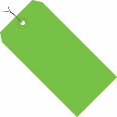 Made in USA - 6-1/4" High x 3-1/8" Long, Safety & Facility Blank Tag - Green Cardstock - Caliber Tooling