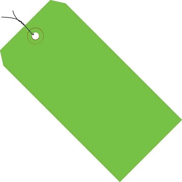 Made in USA - 5-1/4" High x 2-5/8" Long, Safety & Facility Blank Tag - Green Cardstock - Caliber Tooling