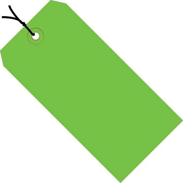 Made in USA - 6-1/4" High x 3-1/8" Long, Safety & Facility Blank Tag - Green Cardstock - Caliber Tooling