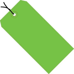 Made in USA - 5-1/4" High x 2-5/8" Long, Safety & Facility Blank Tag - Green Cardstock - Caliber Tooling