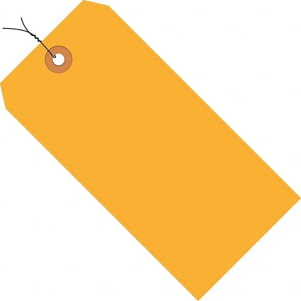 Made in USA - 6-1/4" High x 3-1/8" Long, Safety & Facility Blank Tag - Fluorescent Orange Cardstock - Caliber Tooling