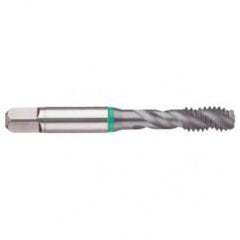 1-1/2-6 2B 6-Flute Cobalt Green Ring Semi-Bottoming 40 degree Spiral Flute Tap-TiCN - Caliber Tooling