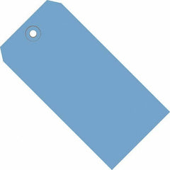 Made in USA - 4-1/4" High x 2-1/8" Long, Safety & Facility Blank Tag - Dark Blue Cardstock - Caliber Tooling