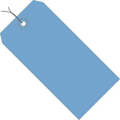 Made in USA - 4-3/4" High x 2-3/8" Long, Safety & Facility Blank Tag - Dark Blue Cardstock - Caliber Tooling