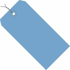 Made in USA - 5-3/4" High x 2-7/8" Long, Safety & Facility Blank Tag - Dark Blue Cardstock - Caliber Tooling