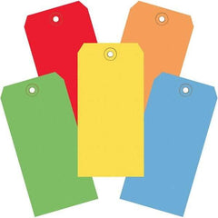 Made in USA - 4-3/4" High x 2-3/8" Long, Safety & Facility Blank Tag - Assorted Color Cardstock - Caliber Tooling