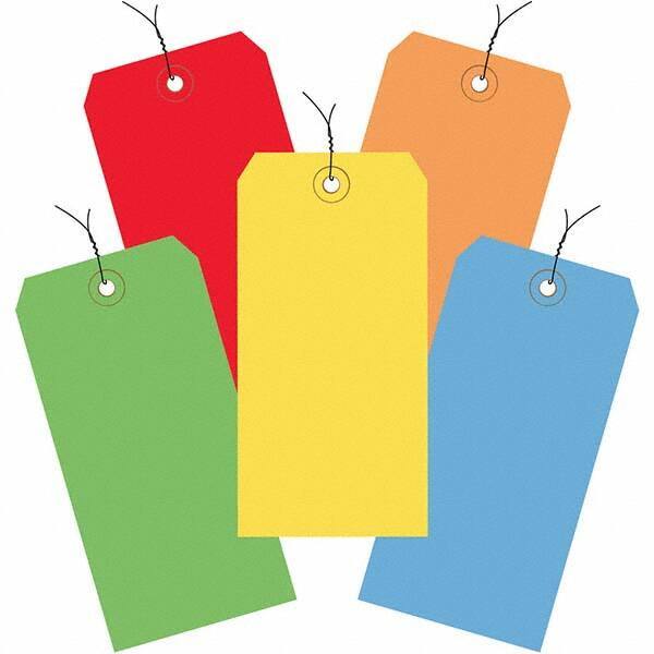 Made in USA - 4-3/4" High x 2-3/8" Long, Safety & Facility Blank Tag - Assorted Color Cardstock - Caliber Tooling