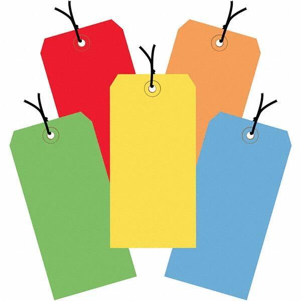 Made in USA - 4-3/4" High x 2-3/8" Long, Safety & Facility Blank Tag - Assorted Color Cardstock - Caliber Tooling