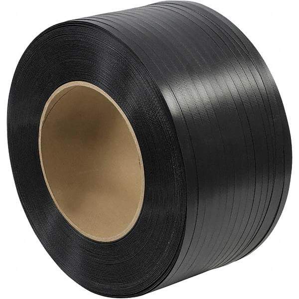 Made in USA - 6,000' Long x 5/8" Wide, Coil Case Polypropylene Strapping - 600 Lb Capacity, 0.025" Thick - Caliber Tooling