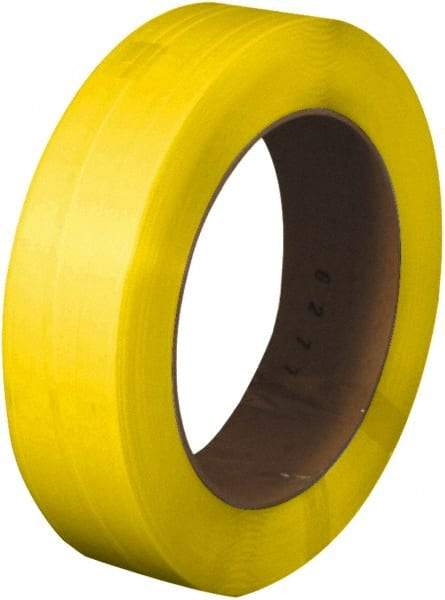 Made in USA - 7,200' Long x 1/2" Wide, Coil Case Polypropylene Strapping - 500 Lb Capacity, 0.022" Thick - Caliber Tooling