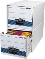 Made in USA - 1 Compartment, 12" Wide x 24" Deep, File Storage Boxes - Corrugated Cardboard, White - Caliber Tooling