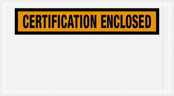 Value Collection - 1,000 Piece, 5-1/2" Long x 10" Wide, Packing List Envelope - Certification Enclosed, Orange - Caliber Tooling