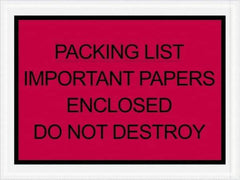 Value Collection - 1,000 Piece, 4-1/2" Long x 6" Wide, Packing List Envelope - Important Papers Enclosed, Red - Caliber Tooling