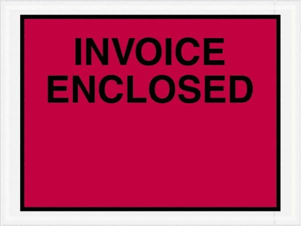 Value Collection - 1,000 Piece, 4-1/2" Long x 6" Wide, Packing List Envelope - Invoice Enclosed, Red - Caliber Tooling