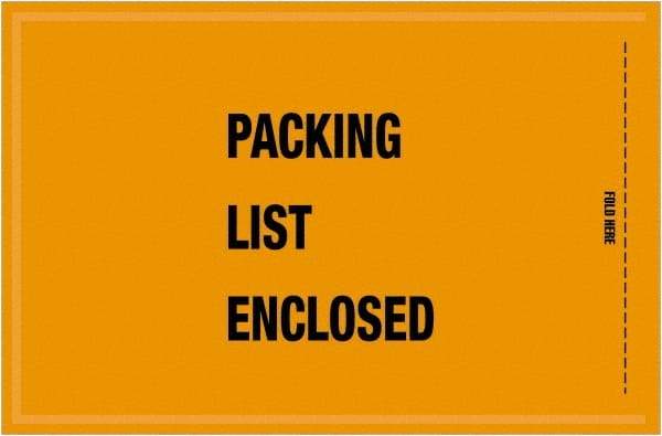 Value Collection - 1,000 Piece, 5-1/4" Long x 8" Wide, Packing List Envelope - Packing List Enclosed, Orange - Caliber Tooling