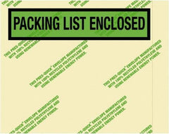 Value Collection - 1,000 Piece, 7" Long x 5-1/2" Wide, Packing List Envelope - Packing List Enclosed, Green - Caliber Tooling