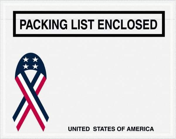 Value Collection - 1,000 Piece, 7" Long x 5-1/2" Wide, Packing List Envelope - Packing List Enclosed, Red, White & Blue - Caliber Tooling