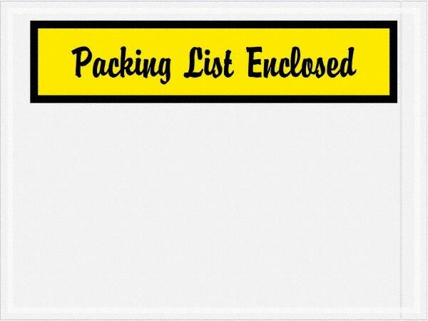 Value Collection - 1,000 Piece, 4-1/2" Long x 6" Wide, Packing List Envelope - Packing List Enclosed, Yellow - Caliber Tooling