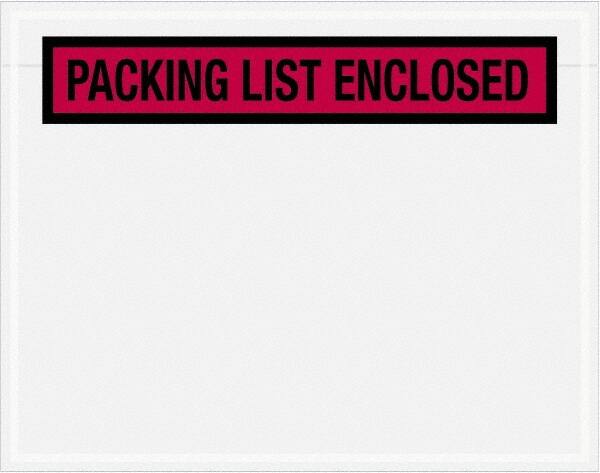 Value Collection - 1,000 Piece, 7" Long x 5-1/2" Wide, Packing List Envelope - Packing List Enclosed, Red - Caliber Tooling