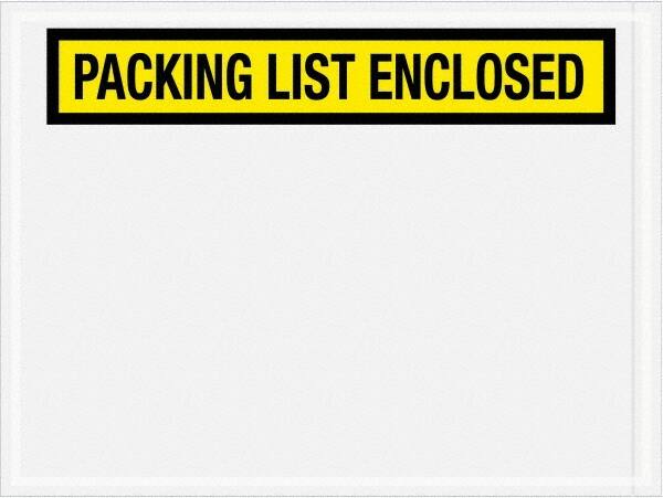 Value Collection - 1,000 Piece, 4-1/2" Long x 6" Wide, Packing List Envelope - Packing List Enclosed, Yellow - Caliber Tooling