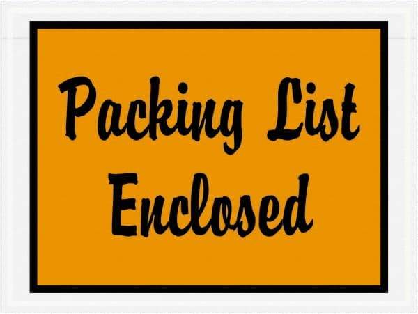 Value Collection - 1,000 Piece, 4-1/2" Long x 6" Wide, Packing List Envelope - Packing List Enclosed, Orange - Caliber Tooling