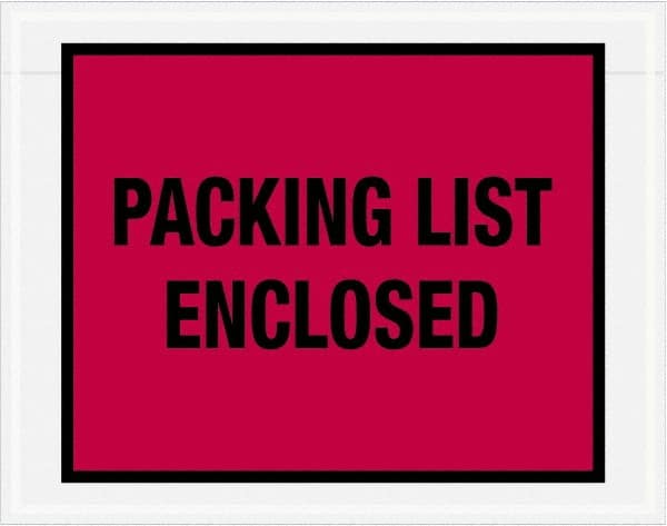 Value Collection - 1,000 Piece, 7" Long x 5-1/2" Wide, Packing List Envelope - Packing List Enclosed, Red - Caliber Tooling