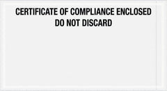 Value Collection - 1,000 Piece, 6" Long x 11" Wide, Packing List Envelope - Certificate of Compliance Enclosed, Printed Clear - Caliber Tooling