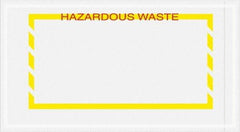 Value Collection - 1,000 Piece, 5-1/2" Long x 10" Wide, Packing List Envelope - Hazardous Waste, Yellow - Caliber Tooling