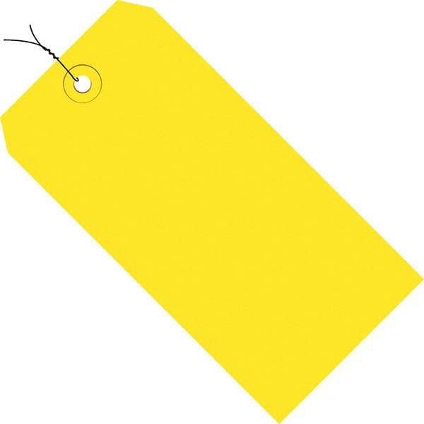 Made in USA - 6-1/4" High x 3-1/8" Long, Safety & Facility Blank Tag - Yellow Cardstock - Caliber Tooling